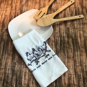 Custom embroidered chicken dish towel girls